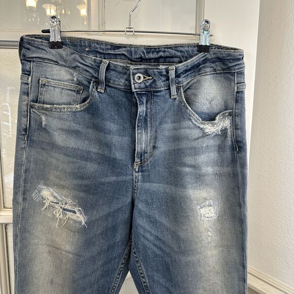 H&M 31/32 Skinny Jeans High Waist Distressed NWOT - Picture 2 of 13